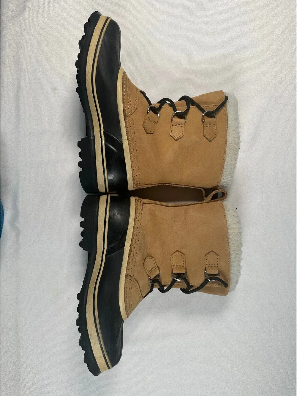 Sorel Caribou Waterproof Winter Snow Boots Buff Tan Nubuck Leather Women's Size7